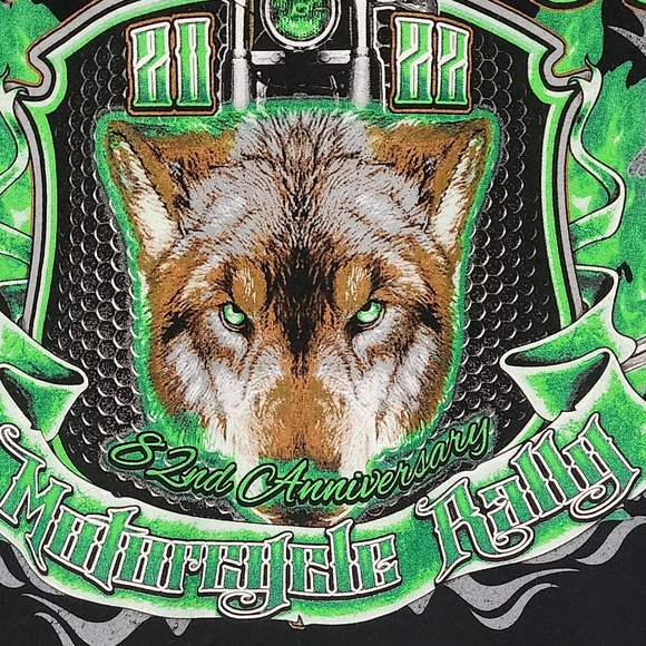 STURGIS 2022 Motorcycle Rally T-Shirt Mens XL Black Wolf Graphic Biker Tee - Picture 9 of 14